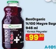 BENORGANİC ORGANİK %100 MEYVE SUYU 946 ML